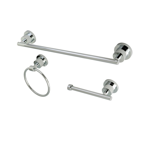 3-Piece Bathroom Accessories Set, Chrome